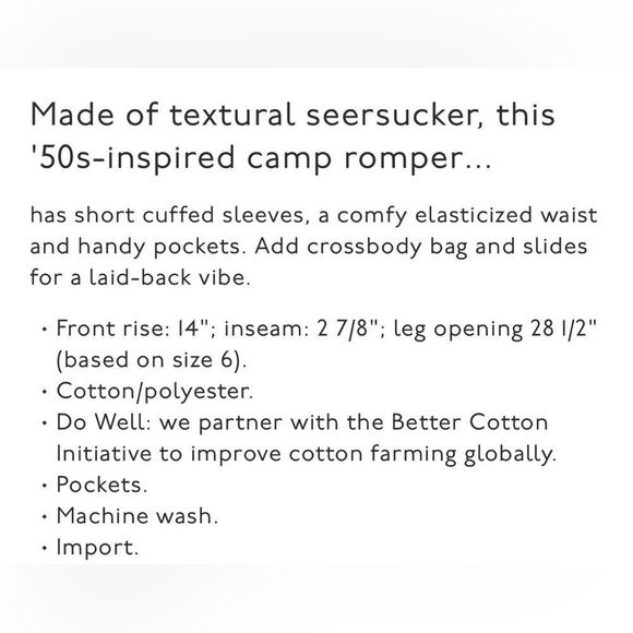 NWT MADEWELL Seersucker Camp Romper in Ashen Sage - Picture 8 of 11